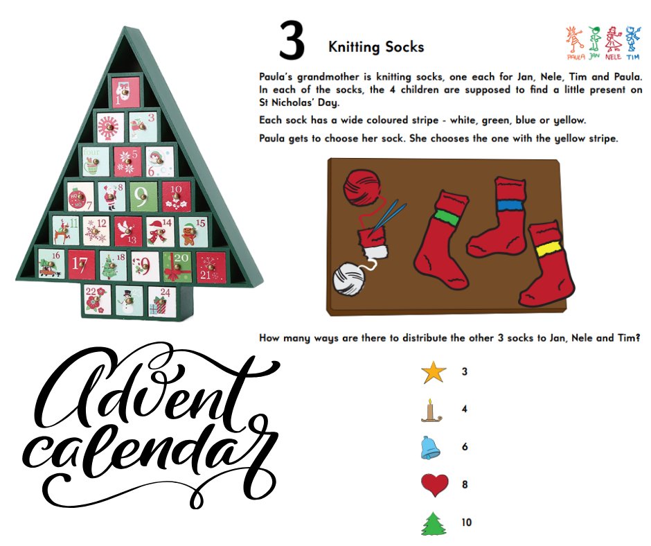 Our German Kangaroo friends shared with us this Math Advent Calendar - pre-Christmas puzzles in Kangaroo style. One Math Kangaroo question a day makes you more imaginative, they say.  Comment below with the answer!

 #MathAdventCalendar #KangarooStyle #MathKangaroo #Puzzles