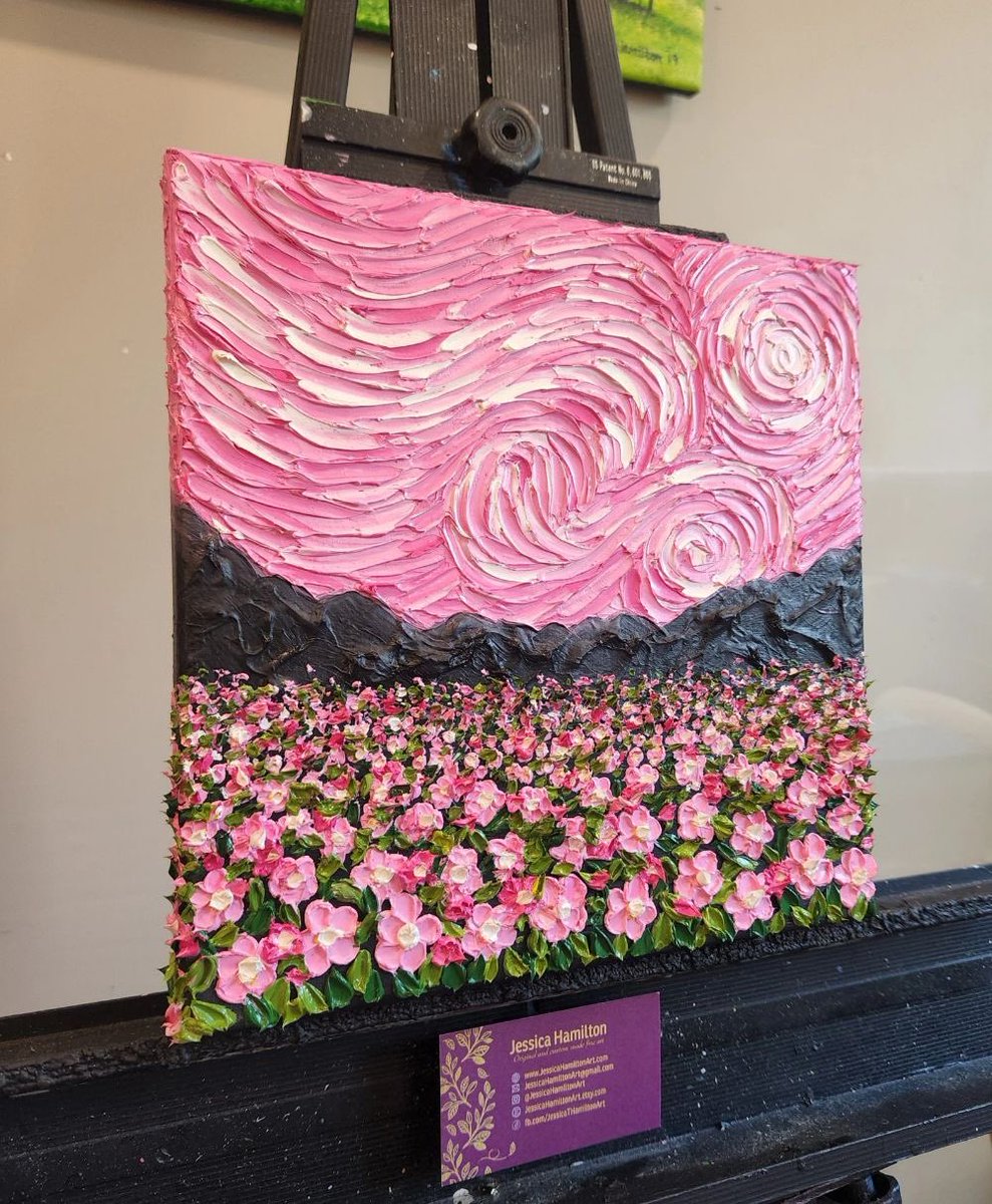 pink starry night painting 🌸