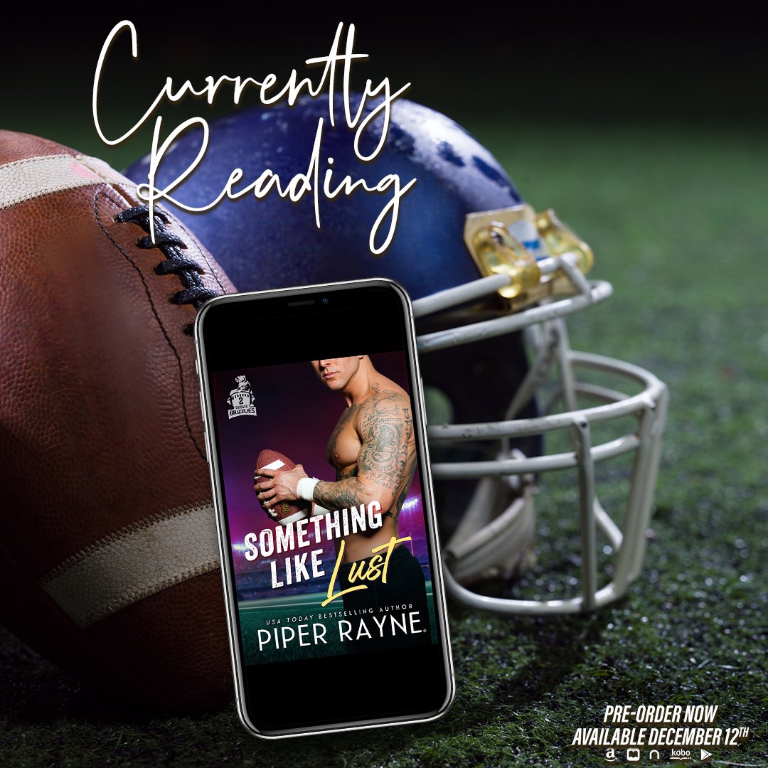 I am currently reading...
Something like Lust by @PiperRayneRocks , releasing on December 12th! 
 
Pre-order your copy today!
Amazon: bit.ly/3IU5Hwd  
Goodreads: bit.ly/3Ja6wAW

#chicagogrizzlies #piperrayne #footballromance #sportsromance 
@valentine_pr_