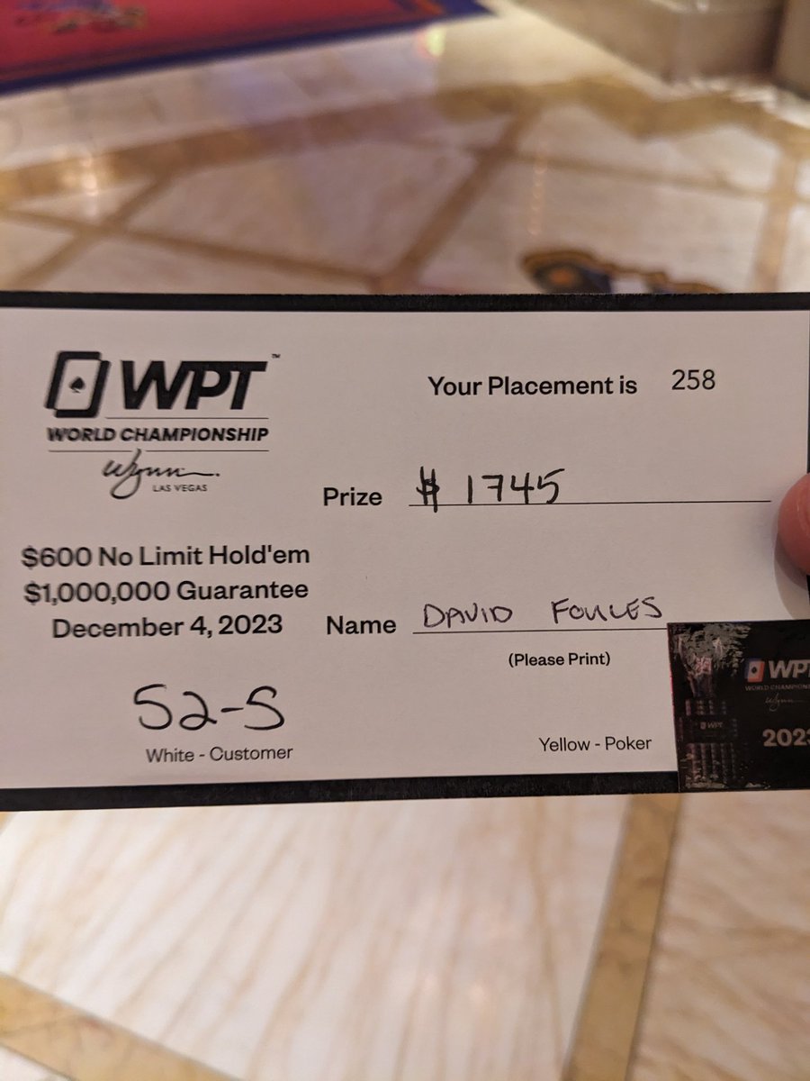 davefoules's tweet photo. Cashing is cool but getting to meet @andrewneeme...10/10. #WPT https://t.co/3HiRl8dzHI