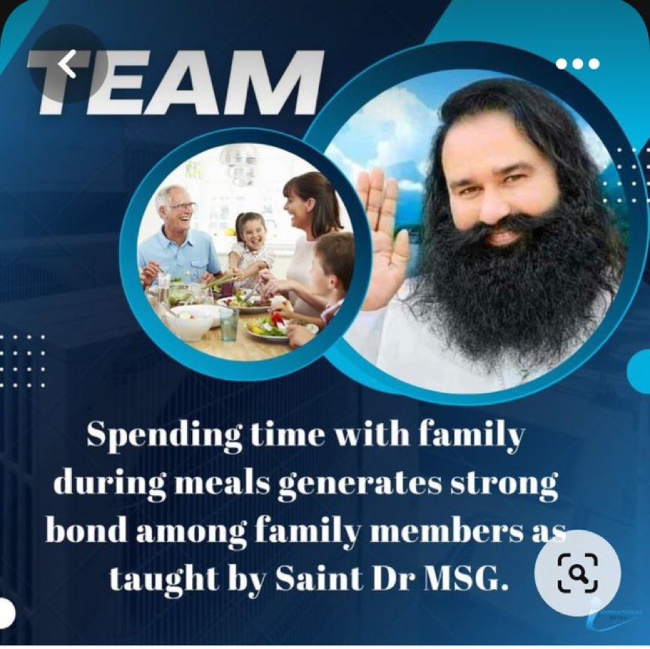 miss_bawa7's tweet photo. Saint Ram Rahim Ji ने भारतीय संस्कृति को जीवित रखने के लिए TEAM Campaign शुरू किया, जिसके तहत लाखों लोगों ने हफ्ते में एक बार परिवार के साथ खाना खाने के लिए प्रण किया। जो  पारिवारिक बंधन मजबूत करता है 
#FamilyTime https://t.co/aY8HJ3Vl6L