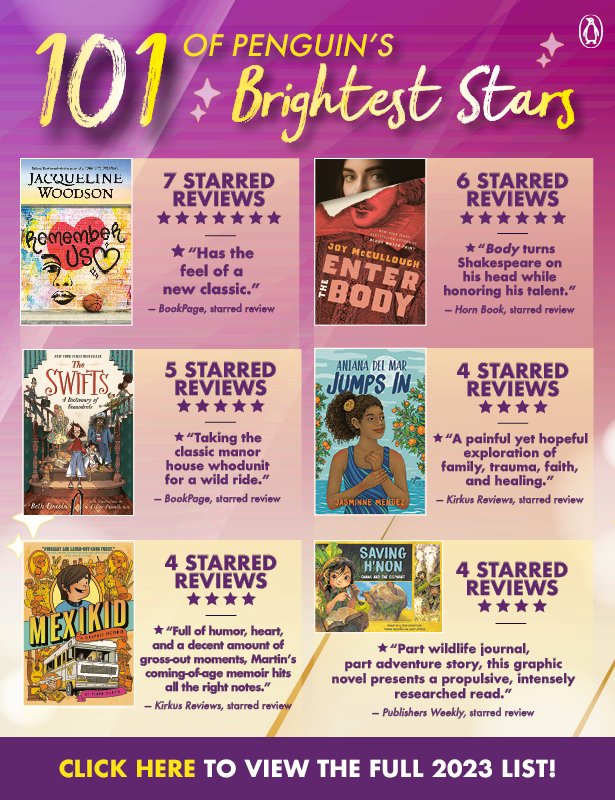 2023 has been a great year with a lot of books that shine! Discover our 101 books with starred reviews from @JackieWoodson @JMCwrites @jasminnemendez and more! Explore the booklist ➡️penguinschoollibrary.com/2023Stars