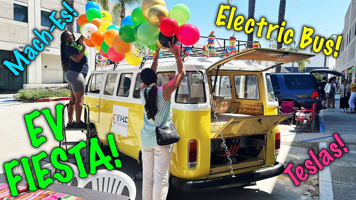 MachE_VLOG's tweet image. The EV Learning Center (@VehicleLearning) hosted a fun EV Fiesta with everything including customized Mach-Es and lots of Teslas plus a VW Bus they converted to electric this summer!! Full video: youtube.com/watch?v=STJ5A8…