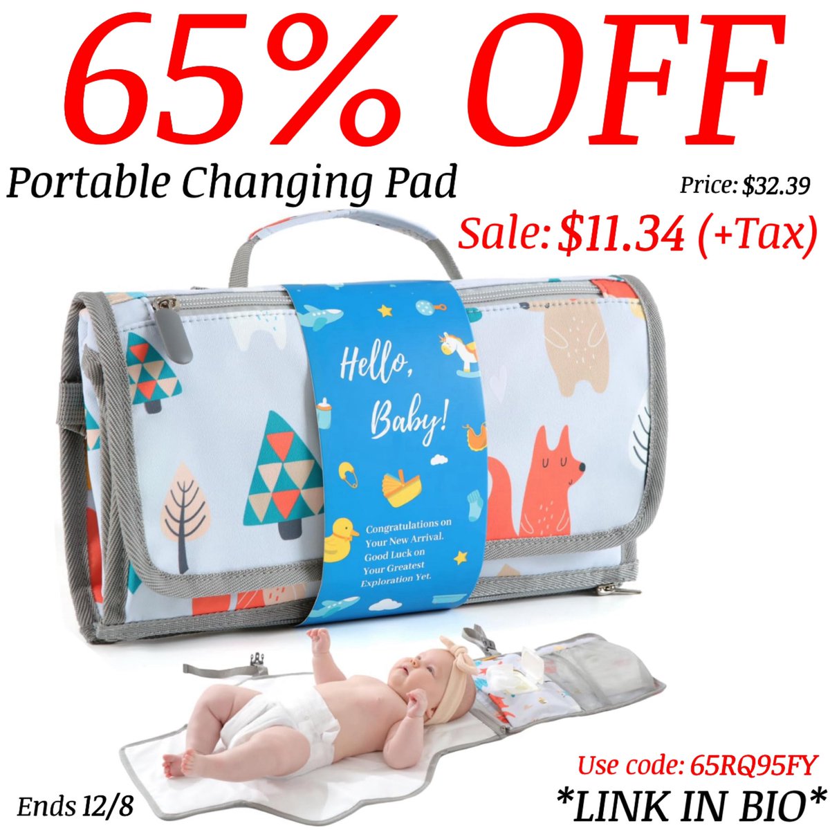 MommyDealss's tweet photo. 65% OFF Portable Changing Pad! NOW $11.34 (+Tax)
Link- https://t.co/mGNcxiiAJF

#Amazon #AmazonDeals #amazonfinds 
#AmazonPrime #deals #momlife #momfinds #momdeals #babyneeds #babydeals #babylist #mommyfinds #amazonbaby #momneeds https://t.co/COfepCJ8Jx