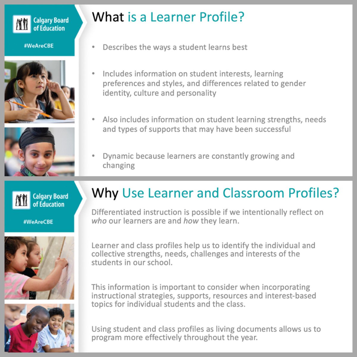 This year our staff engaged learners and their families when creating Learner Profiles. We are using the information shared to plan, assess, teach, and support all learners the way that is best for them. #WeAreCBE 🎶💻🏃🏾‍♂️📝🎨