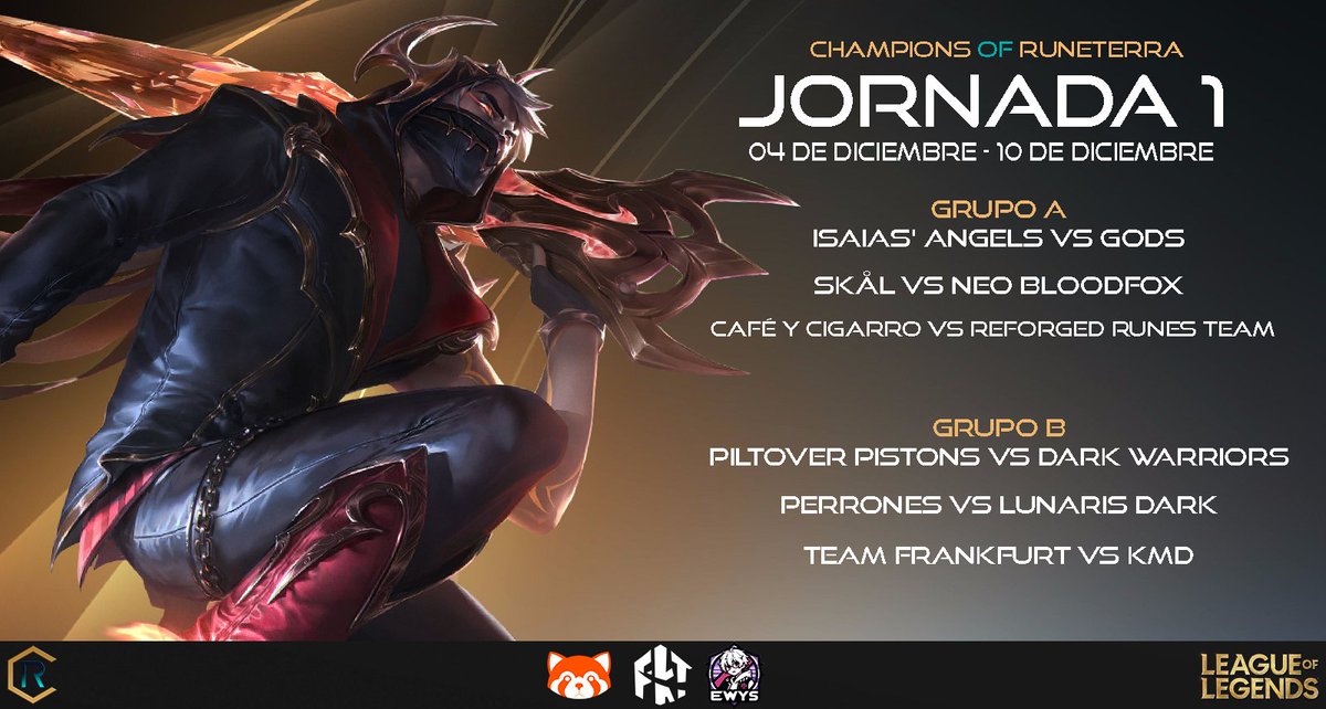 CRuneterra's tweet photo. ➡ Os presentamos la 1ª Jornada de Champions Of Runeterra ⭐🏆

Podremos ver todos los encuentros a partir del mañana ¡Ya estamos de vuelta! https://t.co/AaVXbx2SPr