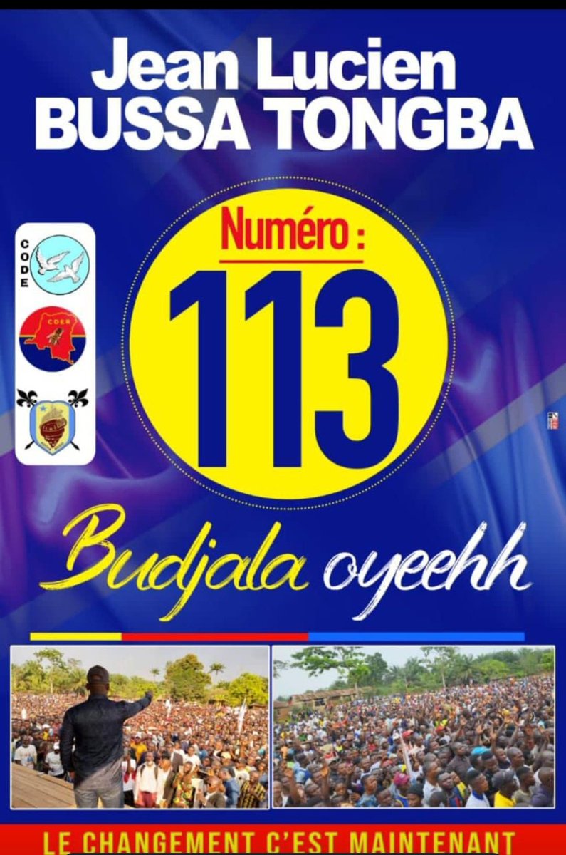 nkosa_lucien's tweet image. #CDER#CODE#SUD-UBANGI
#BUDJALA: C'est le moment Agissons et Bâtissons encore plus #BUDJALA pérennisons et resté toujours de bon côté de l'histoire et Votons tous l'homme qui écrit l'histoire de# BUDJALA le N°:1️⃣1️⃣3️⃣✅ SEM JL BUSSA TONGBA.@choixdupeupl @DeniseNyakeru @JeanlucienB