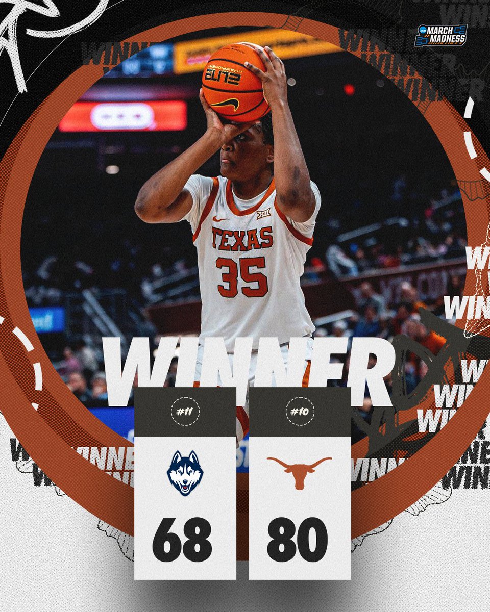 HOOK ’EM 🤘 For the first time in program history, No. 10 @TexasWBB defeats No. 11 UConn ‼️ #NCAAWBB