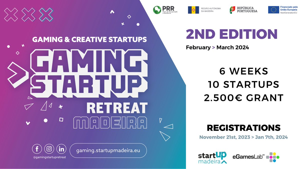 Get ready for the 2nd edition of the Gaming Startup Retreat. 

egameslab.pt/event/gaming-s…