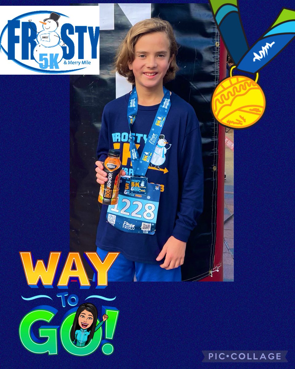 Coach Marsh (@coachmarsh_) on Twitter photo Congratulations to an outstanding Sparks athlete for running the Frosty 5K on Saturday. So proud of you Hunter keep shining🌟🌟<a href="/SparksElemFISD/">Sparks Elementary</a> <a href="/PtaSparks/">Sparks Elementary PTA</a> <a href="/McfadinKim/">Kim McFadin</a> <a href="/SparklingFifth/">Sparkling Fifth</a>
<a href="/PlayFrisco/">Play Frisco - Parks & Recreation</a>
#Frosty5K2023 Congratulations to an outstanding Sparks athlete for running the Frosty 5K on Saturday. So proud of you Hunter keep shining🌟🌟<a href="/SparksElemFISD/">Sparks Elementary</a> <a href="/PtaSparks/">Sparks Elementary PTA</a> <a href="/McfadinKim/">Kim McFadin</a> <a href="/SparklingFifth/">Sparkling Fifth</a>
<a href="/PlayFrisco/">Play Frisco - Parks & Recreation</a>
#Frosty5K2023
