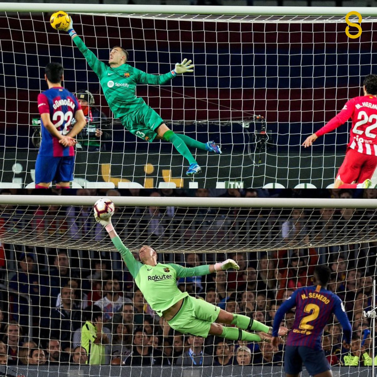 INIE8TAZO's tweet photo. Maestro y alumno. 

Ter Stegen e Iñaki Peña 👏🏻💙❤️ https://t.co/v3GR0aqrVR