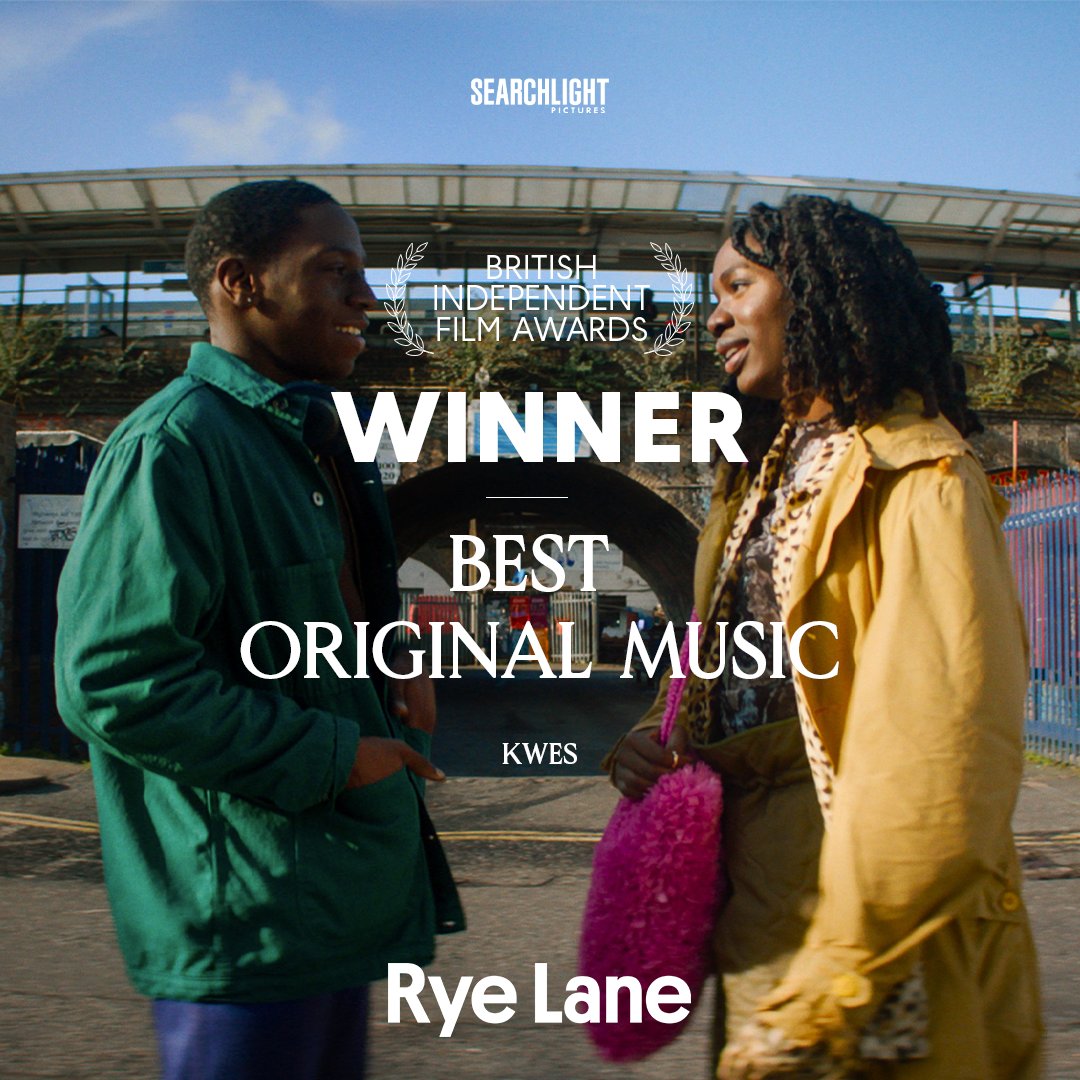 Congratulations to Kwes on winning the award for Best Original Music at #BIFA2023! #RyeLaneMovie