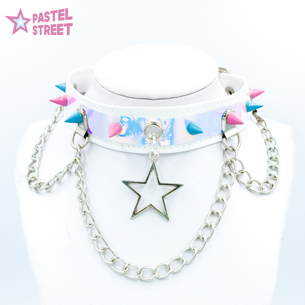 Pastel_Street's tweet photo. NEW Pastel Spikes Choker! ♡⸜(˶˃ ᵕ ˂˶)⸝♡

Handmade and perfect to match with your outfits!!
NOW available at https://t.co/Ealn4EYWTj! [$30 USD / $25.000 CLP]
https://t.co/VDsb4ECJYE

#pastelstreet #kawaiifashion #handmade #handmadeclothing #harajuku #choker https://t.co/svSQtMz2PQ