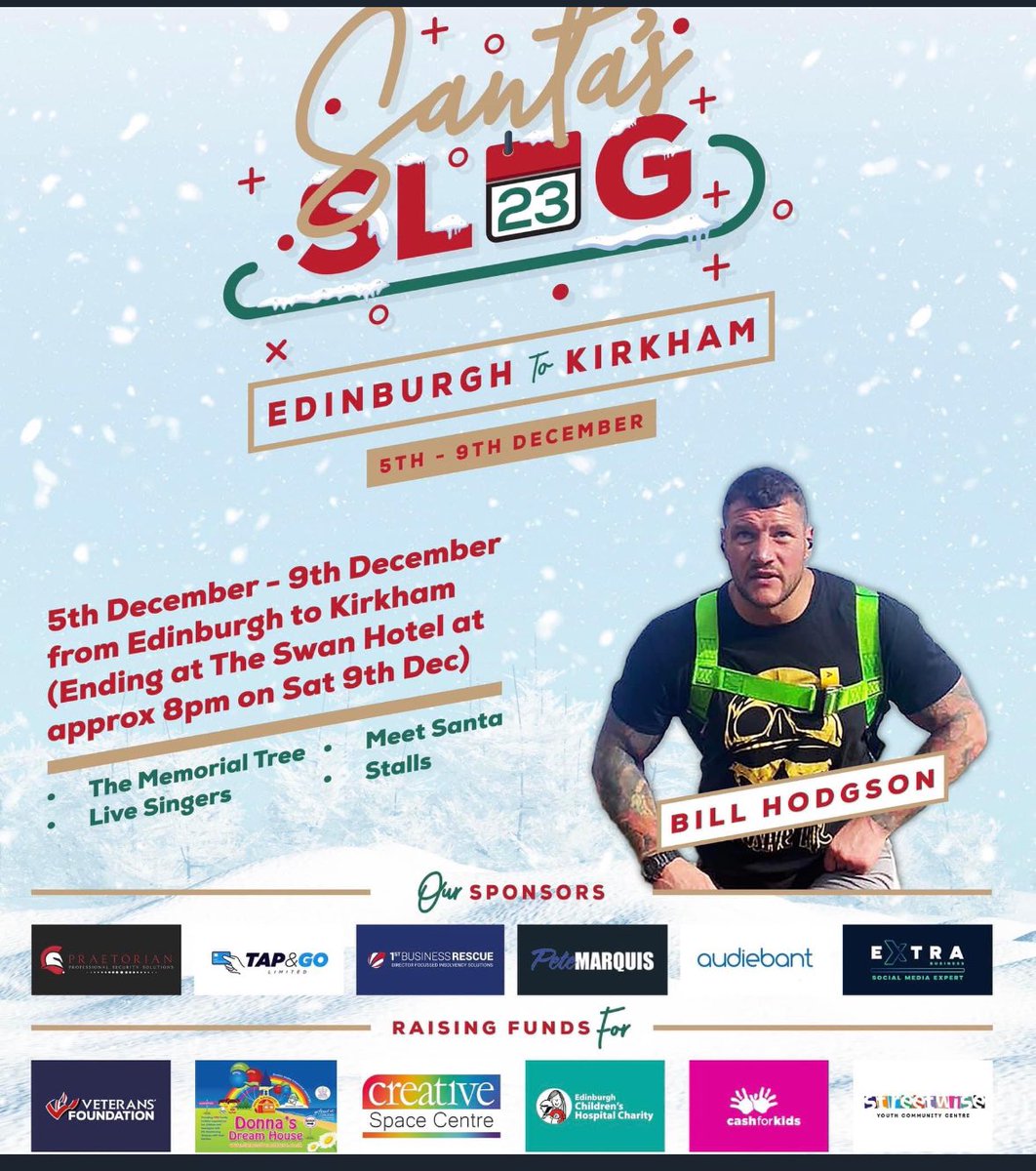 The little legend that is @billhodgson1 is pulling Santa’s sleigh from Edinburgh to Kirkham (that’s over 200 miles!) for charity… If you can please sponsor or RT ❤️ gofundme.com/f/v9yuq-santas…