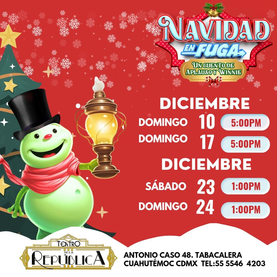 Nuestro montaje por la integración, el combate al acoso escolar y la importancia de la salud emocional en las infancias #NavidadEnFuga regresa a las funciones abiertas al público el domingo 10 de diciembre en el <a href="/tdlrepublica/">teatrodelarepublica</a> Acompáñanos es una obra apta para toda la familia