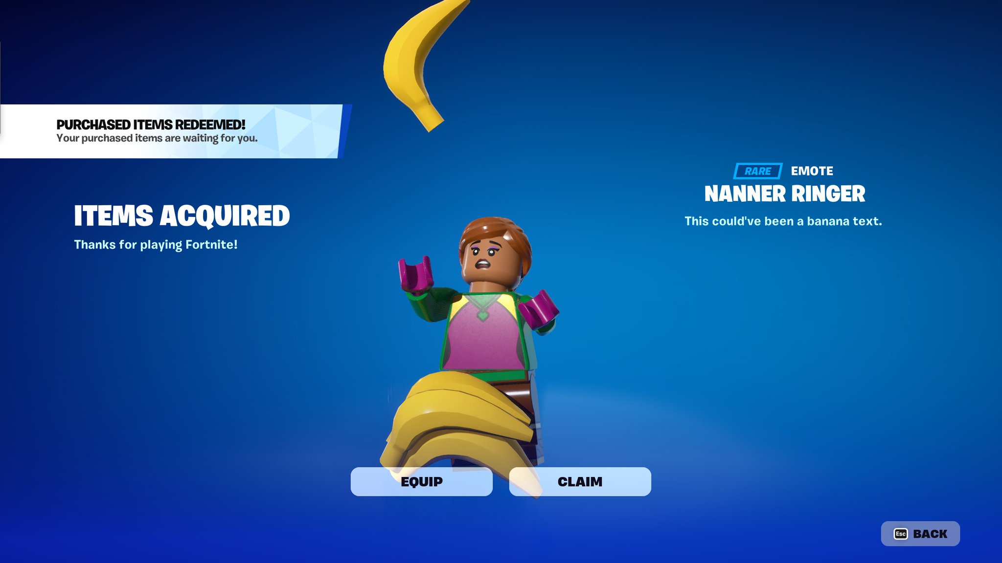 Fortnite Free Emote Nanner Ringer Redeem Code