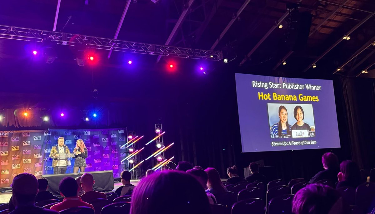 So proud of Pauline and Marie, they've done it! Congratulations for winning the Rising Star Publisher at PAX Unplugged! Go #SteamUp!!!
<a href="/hotbananagame/">Pauline & Marie @Hot Banana Games</a>