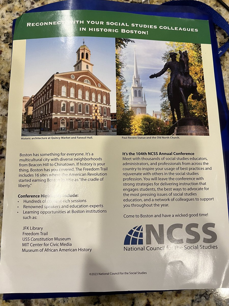 As we wrap up #NCSS2023, I am looking forward to welcoming everyone to my home next year for #NCSS2024 in Boston! @NCSSNetwork @socialstudiestx @WalterDGreason @Dieselfunk @IOnlySpkEbonycs @historytechie @LucyKirchh @wehedge @shanymp @shinram1 @MrsWalkerOPS