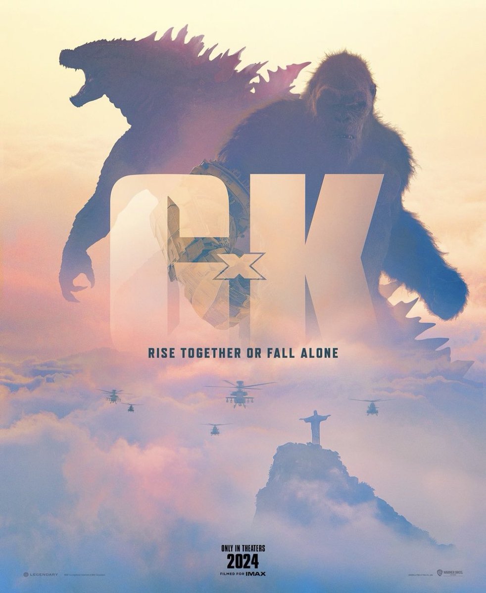MovieBears's tweet photo. Brand new official poster for Godzilla x Kong: The New Empire. https://t.co/Y1vP5Ywxrx