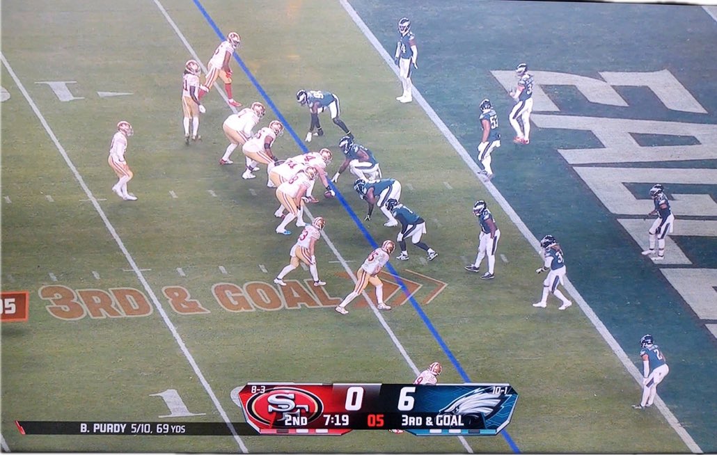 Eagles Nation (@phleaglesnation) on Twitter photo Here was that “Offsides” on Josh Sweat on the 49ers first TD drive, by the way.
📸: <a href="/SeanDMurphy/">Sean Murphy</a> Here was that “Offsides” on Josh Sweat on the 49ers first TD drive, by the way.
📸: <a href="/SeanDMurphy/">Sean Murphy</a>