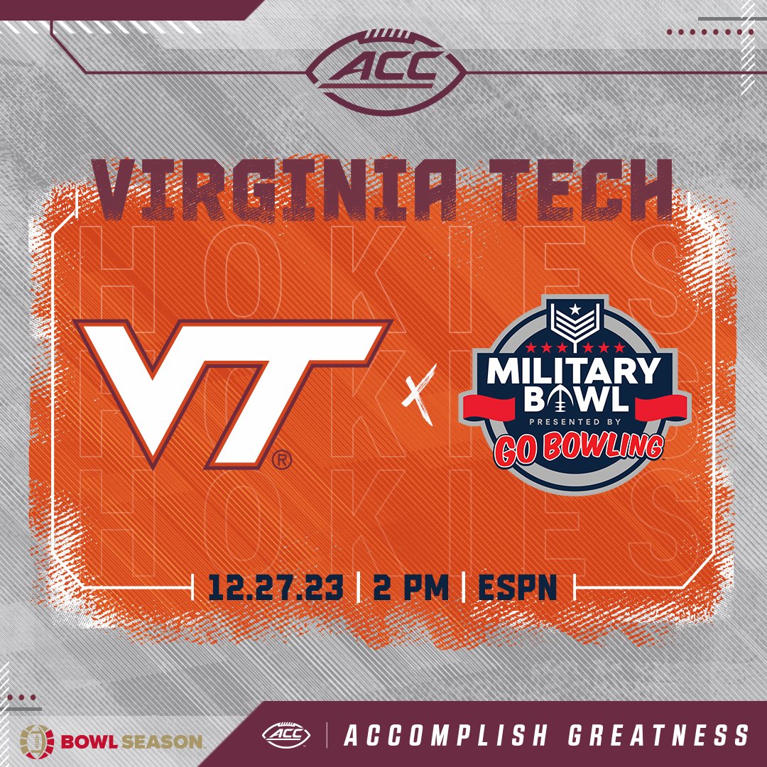 𝟮𝟬𝟮𝟯 𝗕𝗢𝗪𝗟 𝗦𝗘𝗔𝗦𝗢𝗡 🏈

Virginia Tech ➡️ <a href="/MilitaryBowl/">Military Bowl</a>