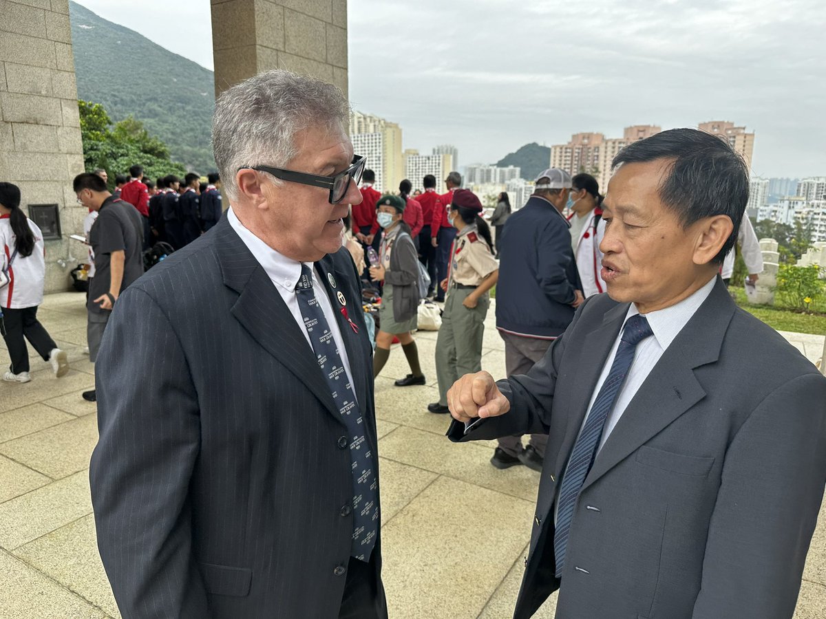 Had the opportunity to meet Derek Cheung the #CWGC Senior Head Gardener in Hong Kong for 25 years. He is invited and has attended the Battle of Hong Kong ceremony every year since he retired 5 years ago. He looks amazing for being 76 years old!  Still wants to work he says….