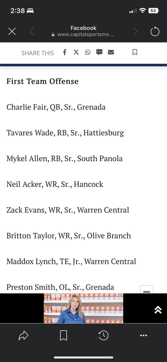 Blessed to be named to the all state first team offense 🤞🏽