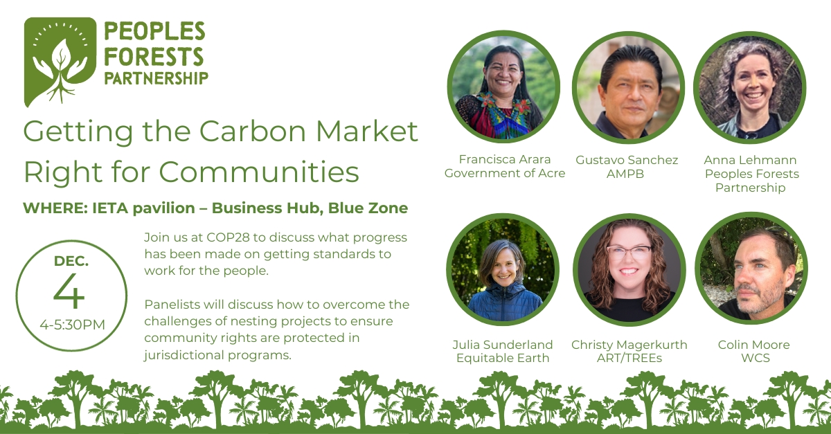 Join us tomorrow (12/4) at #COP28 for an important discussion on how to get the #carbonmarket right for communities.