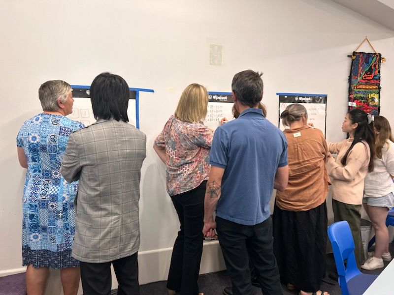 maths_vic's tweet photo. Kicking off our Maths Symposium with @robertkaplinsky at Bairnsdale West Primary School. Joined by pre service teachers thanks to @CEP_Partnership, teachers and leaders from local Gippsland schools✨🙌

#MTBoS #MathsSymposium #RobertKaplinsky #MathsEducation https://t.co/l8ViTcPWTO