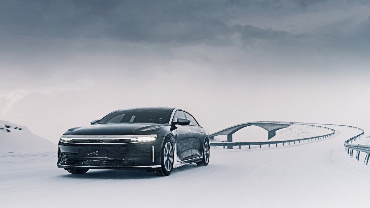 LucidMotors's tweet image. The Snow Machine rises to the occasion when the temperature drops. Experience the Lucid Air for yourself with a test drive: bit.ly/3QIpses 

#LucidAir #SnowMachine