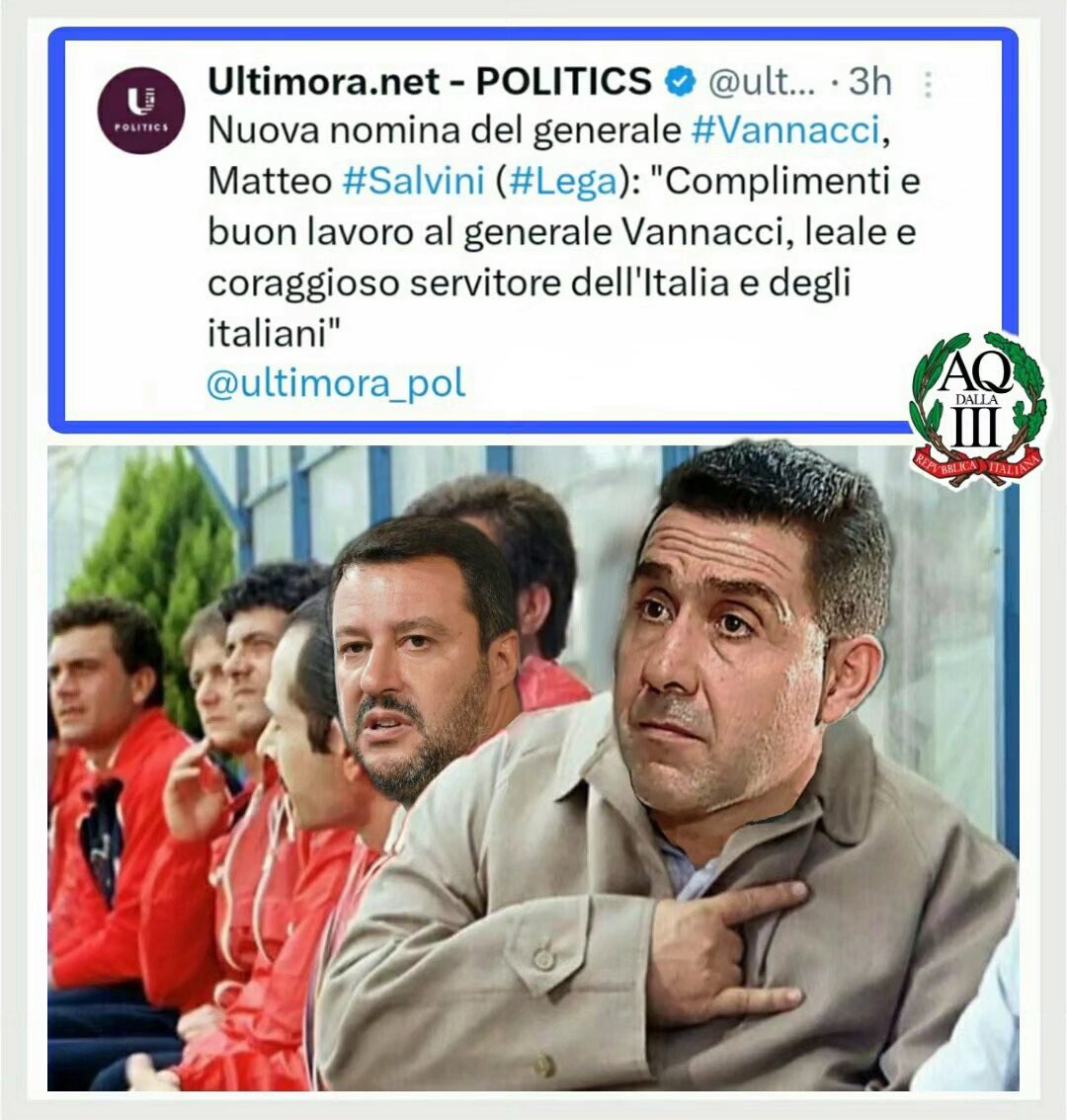 CI STA!

➡️ instagram.com/p/C0Z5kJRtzCs/…

#Vannacci #Salvini #ilmondoalcontrario #meme #aqtr