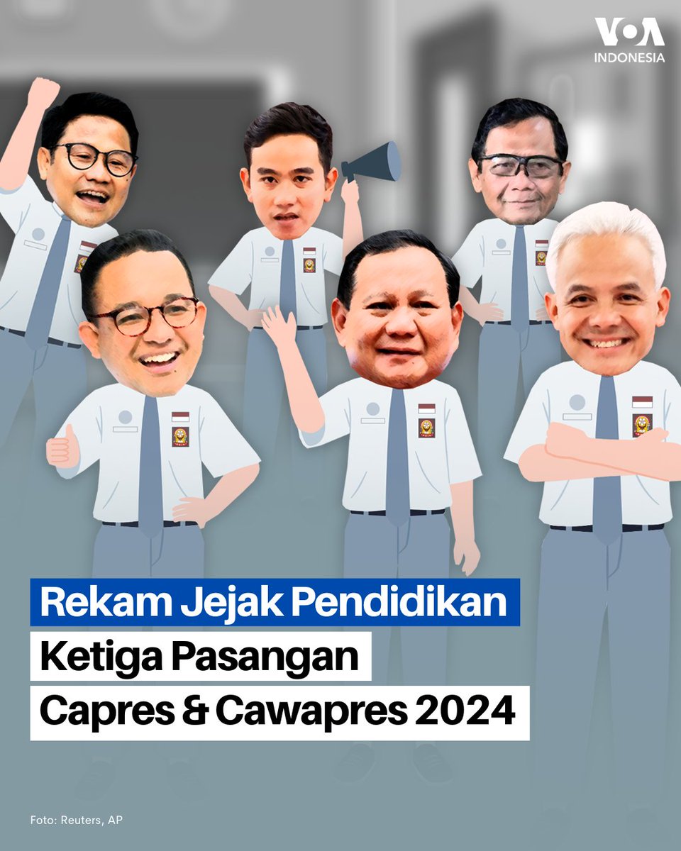 voaindonesia's tweet photo. Udah nentuin pilihanmu belum gengs?

Kalau belum, apa lagi nih yang pengen kamu ketahui tentang ketiga pasangan capres-cawapres untuk pilpres 2024 ini? Yuk tulis di kolom komentar! https://t.co/tw4tWcoLl5