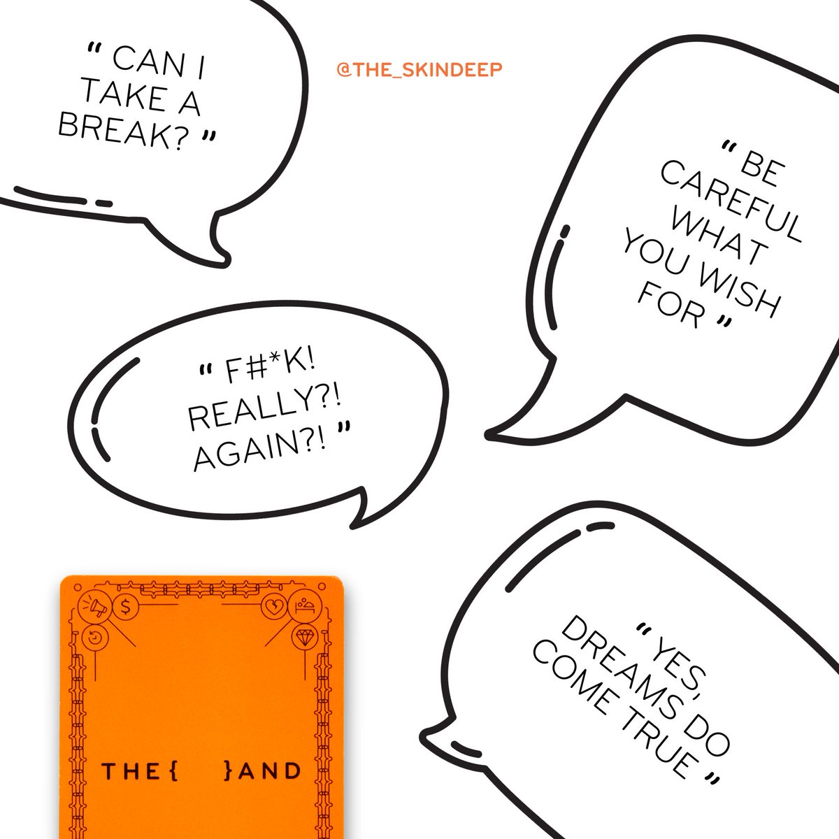 the_skindeep's tweet photo. Asking the right questions can create cathartic conversations that deepen connections. Use our card games to dive deeper with your loved ones: https://t.co/WwMV9jRiKh
#cardgame #holidaygift #questions #giftideas #madehuman #love #sharehumanity #theand #theskindeep #fun #games https://t.co/khWlGYihGR