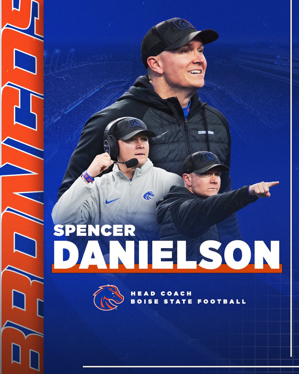 𝗪𝗲'𝗿𝗲 𝗷𝘂𝘀𝘁 𝗴𝗲𝘁𝘁𝗶𝗻𝗴 𝘀𝘁𝗮𝗿𝘁𝗲𝗱!

Welcome the 12th coach in Boise State Football history Spencer Danielson.
📰 boi.st/46MKblE

#BleedBlue | #WhatsNext