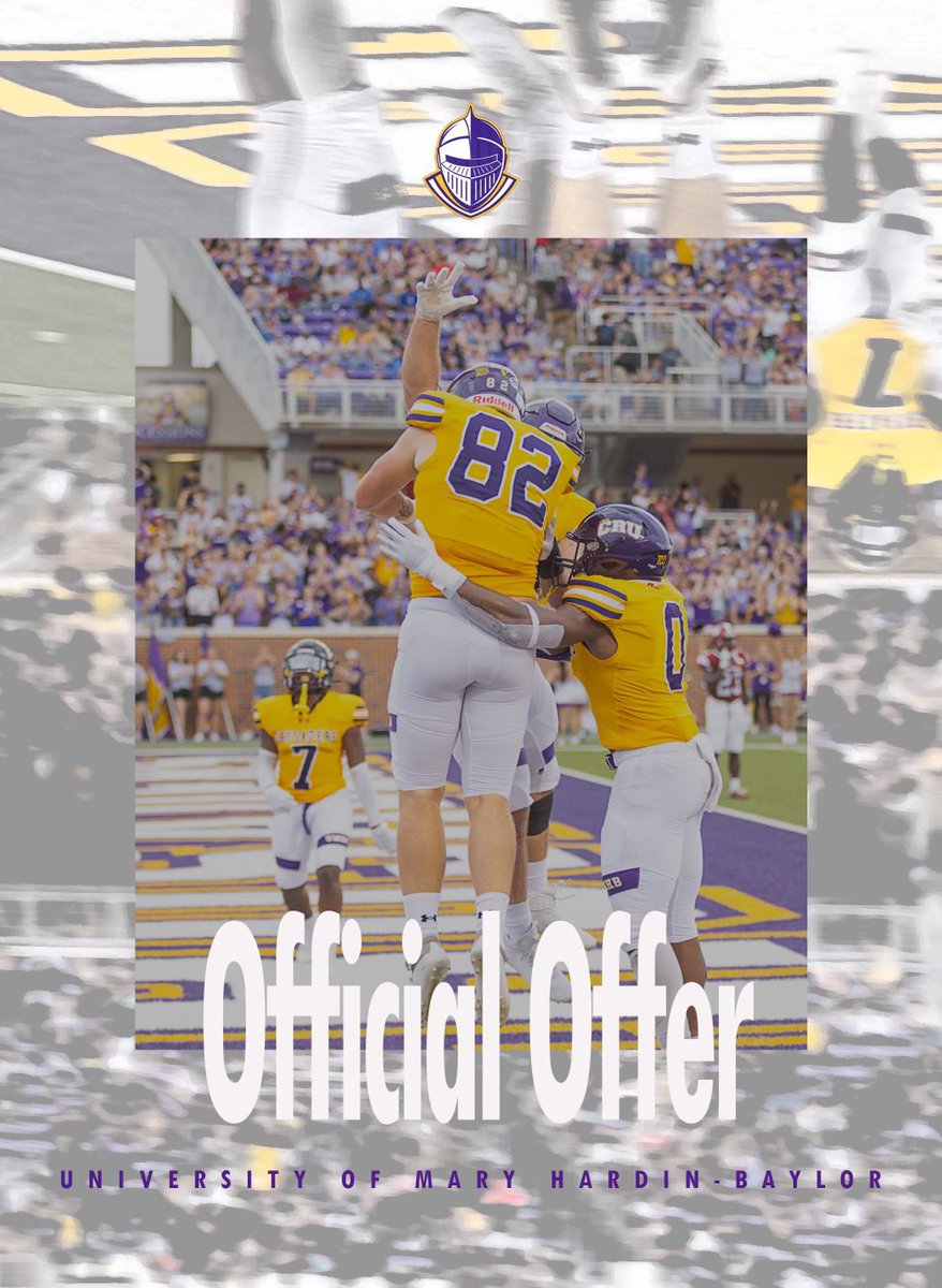 After a great phone call with <a href="/CoachYzaguirre/">Matthew Yzaguirre</a> I’m blessed to receive my first offer from <a href="/CruFootball/">UMHB Football🏈</a>!!
 <a href="/koontz101/">Travis koontz</a> <a href="/_CoachBrownn/">De’Andre Brown, M.Ed.</a> <a href="/RecruitWylieFB/">Wylie Football Recruiting</a> <a href="/wyliebulldogsFB/">Wylie Football</a>