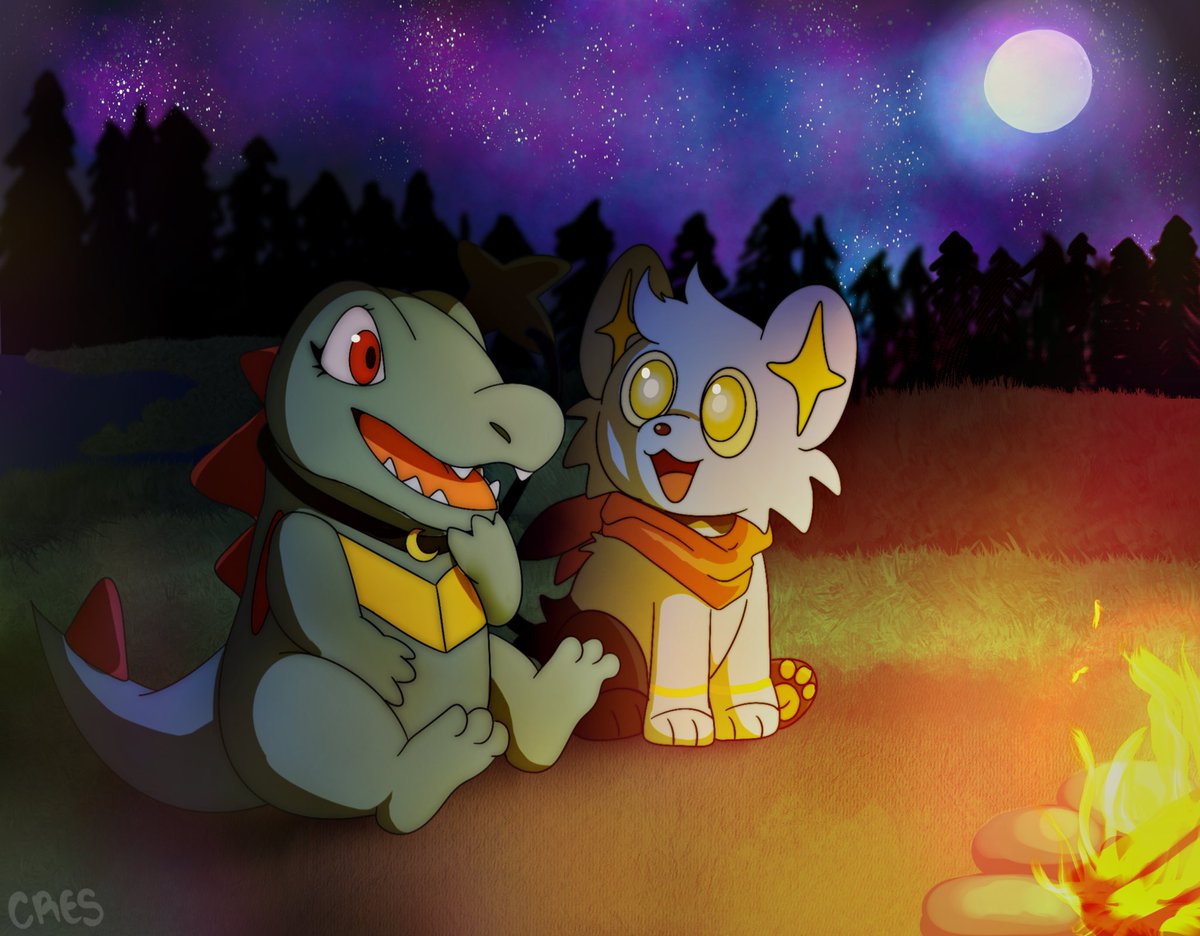 cres_chan's tweet photo. Two pokemon under the stars ⭐️ https://t.co/Swoe51FQ5T
