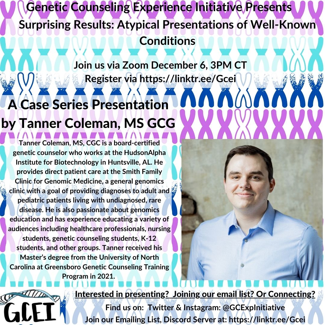 Genetic Counseling Experience Initiative tweet media