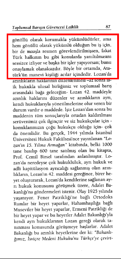 1)- 24.06.2008, 15 yıl önce, İstanbul Barosu'nca düzenlenen 'Toplumsal Barışın Güvencesi Laiklik' panelinde LOZAN'DA TÜRK DELEGELERİN LAİKLİĞİ SAVUNDUĞU GERÇEĞİNİ ilk kez Lozan tutanaklarına göndermelerle anlattığım sayfalar: