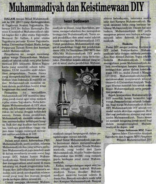 Muhammadiyah dan Keistimewaan DIY

Bang Ade Armando dan siapapun yang mau memahami soal Muhammadiyah dan Keistimewaan Jogja boleh baca ini.

"Muhammadiyah adalah  bagian 4 pilar utama Yogyakarta," Gubernur DIY Sri Sultan Hamengku Buwono X.