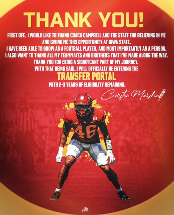 Life is rarely, if ever, linear. It is a collection of moments. ❤️Grateful for the memories and life long friendships we made at a great University, with an outstanding staff and program, in a supportive Community, with thee best fans, and a very special stadium.<a href="/CarstonMarshall/">Carston Marshall</a>