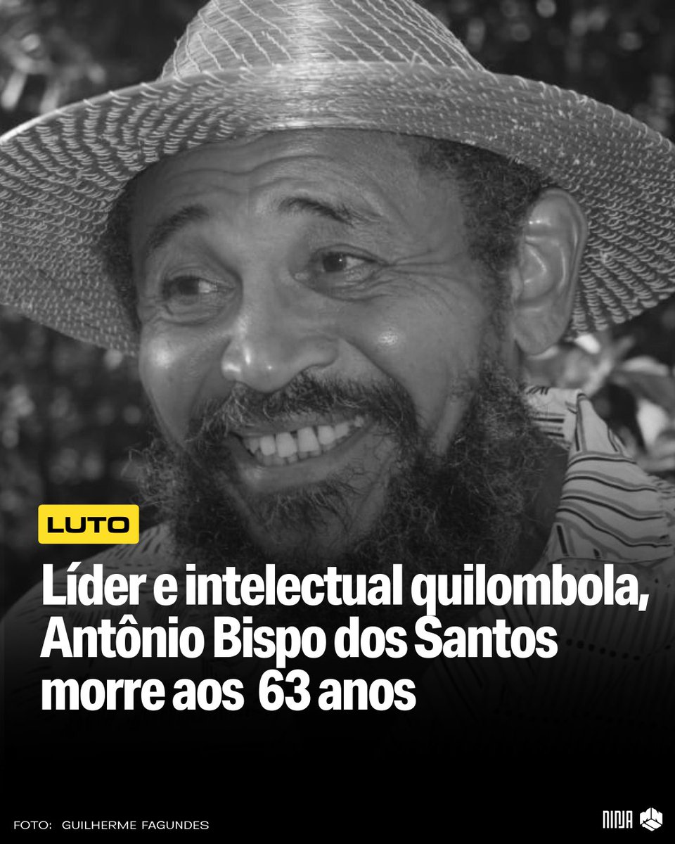 MidiaNINJA's tweet photo. Antonio Bispo dos Santos, conhecido como Nego Bispo, nasceu no Vale do Rio Berlengas, Piauí e morreu neste domingo, dias antes de completar 64 anos. Importante intelectual que despertou debates dentro e fora da academia ao apresentar seu conceito de “contra-colonização”. https://t.co/YUUjzqC4od