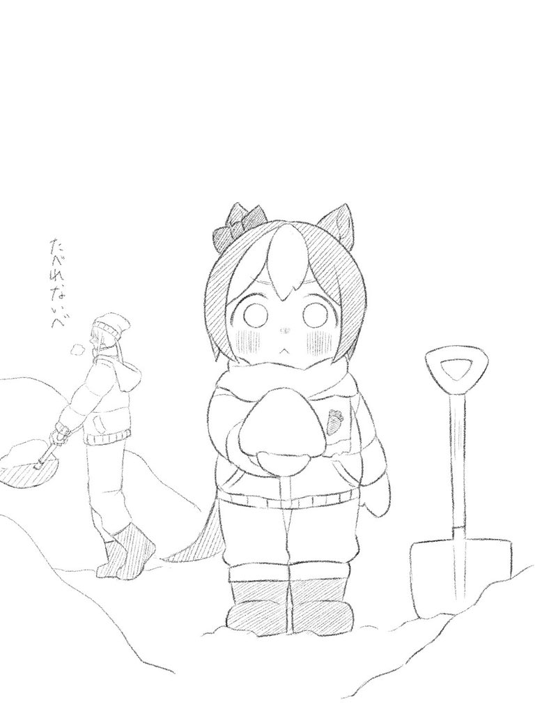 雪を見つめるスペちゃん🥕⛄️ #ウマ娘 #スペちゃん