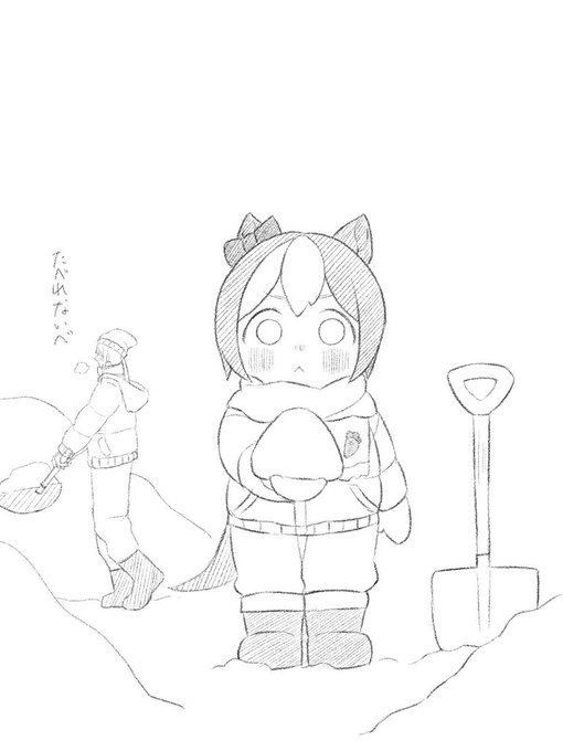 雪を見つめるスペちゃん🥕⛄️ #ウマ娘 #スペちゃん