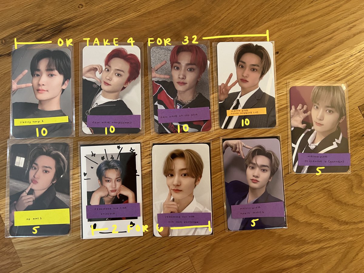 dojaewoos's tweet photo. wts / lfb #cravity Allen Jungmo Wonjin Taeyoung Seongmin POB’s 
🇺🇸 usa + ww okay! 

☁️ pics have era + shop labeled 
☁️ prices in pic + do not include shipping 
☁️ def happy to negotiate if buying bulk 

will throw in extra album cards for free! https://t.co/lNcFHTbH1h