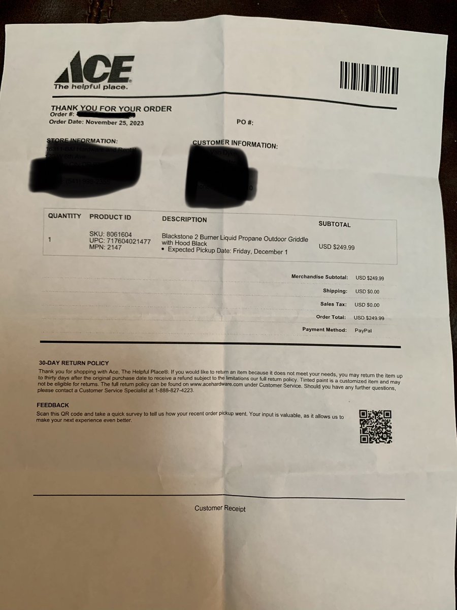 amylvandyke's tweet photo. @AceHardware Our @BlackstoneGrid 28” griddle shipped with a damaged lid. We have had no luck with customer service in getting a replacement. Please advise. Invoice and photos of damage below. https://t.co/8MOMeDfhKU