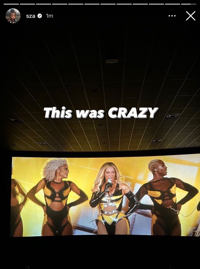 beyoncepress's tweet photo. .@SZA watching the #RENAISSANCEFilm. ✨ https://t.co/PXBQSvFWcp