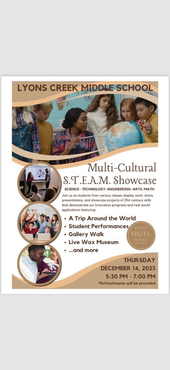 It’s that time of year again! Our annual S.T.E.A.M. Showcase is back! Please join us @LCMS_MS on December 14th at 5:30 -7pm.