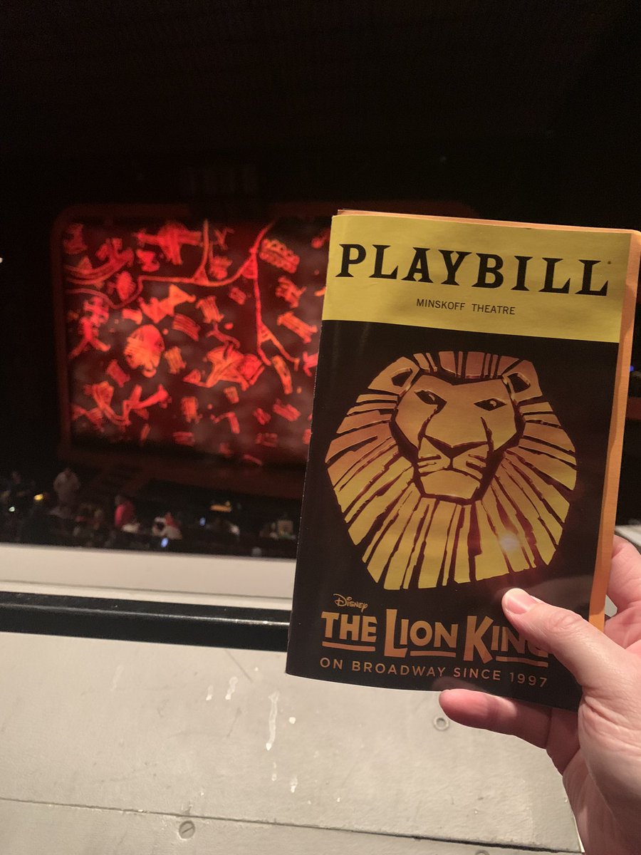 davyt2908's tweet photo. Looking forward to watching #TheLionKing @MinskoffTheatre tonight! #HakunaMatata #Disney https://t.co/OSAcOBQWrn
