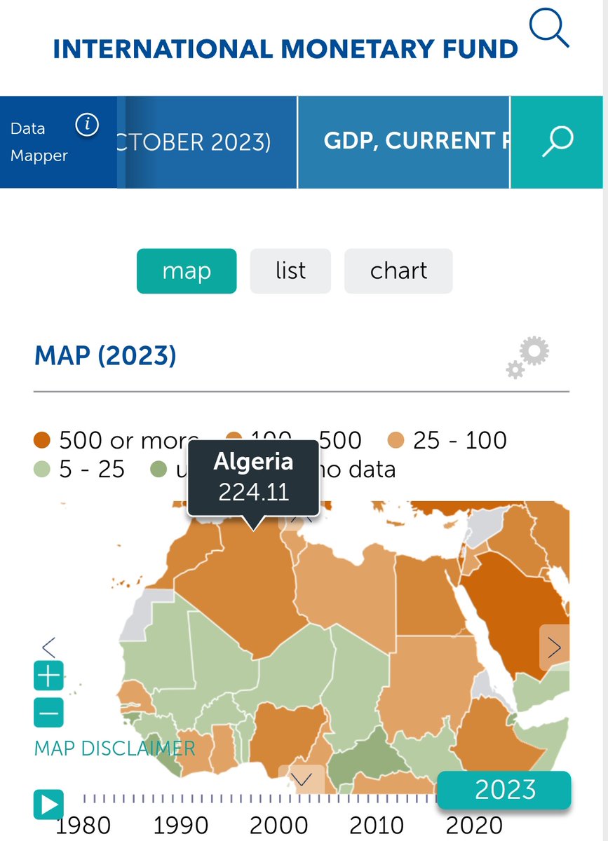 NumidiaTimes's tweet photo. 🇩🇿| L'Algerie a atteint un PIB de 224,11 Milliards de Dollars pour 2023, soit le plus élevé de son histoire.

La croissance économique du pays a augmenter de 3,8%.

FMI https://t.co/mN3NDs3NJ7
