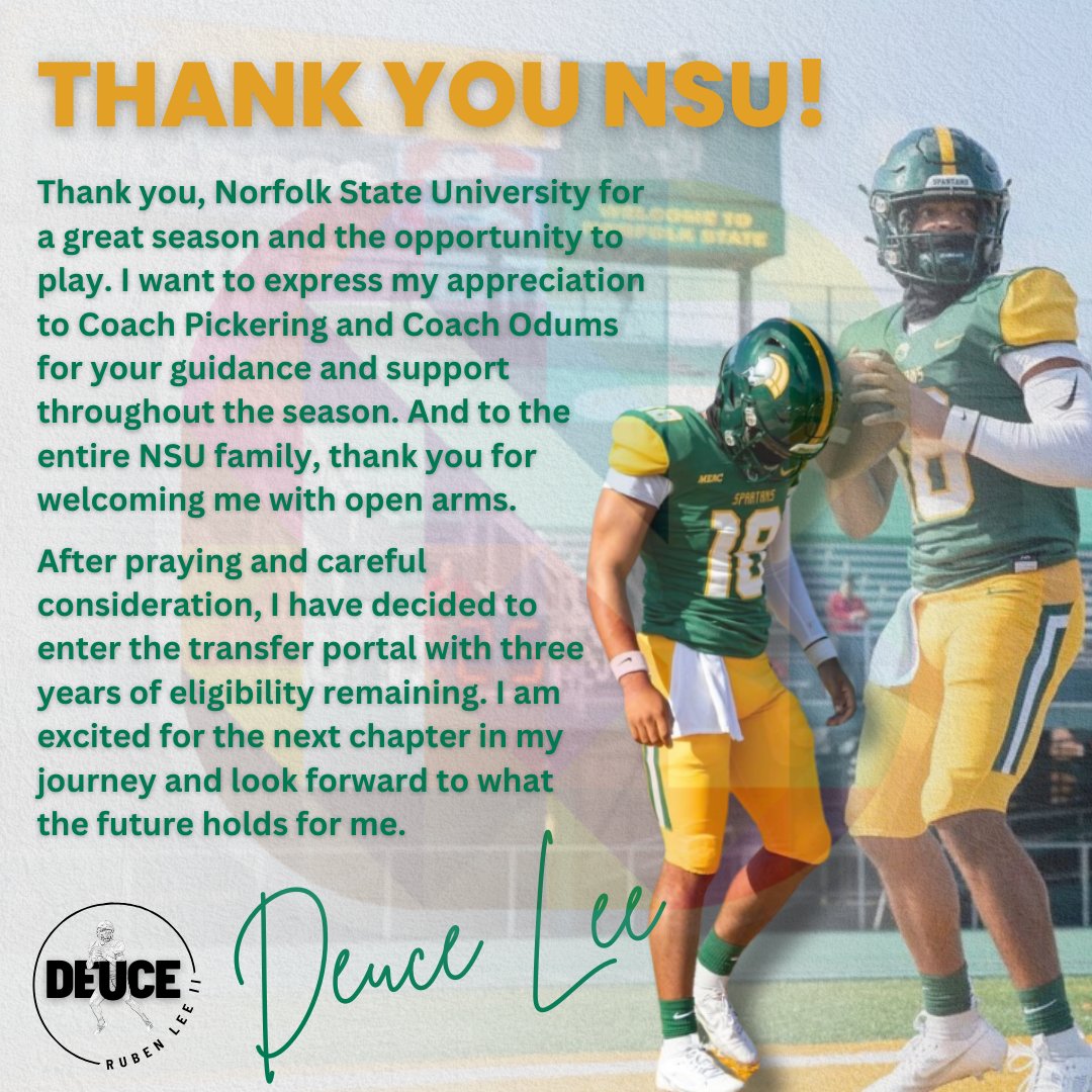 RubenDeuceLeeII's tweet photo. Thank you @NorfolkStateFB @Norfolkstate 🔰! https://t.co/HzfmaLk56U